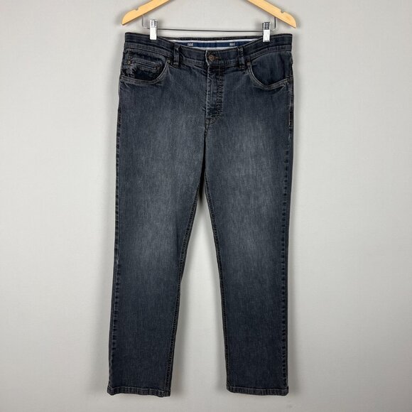 HILTL Jeans 35 x30 Charcoal Gray Denim Cotton Stretch‎ Dude Straight Leg - Picture 1 of 13